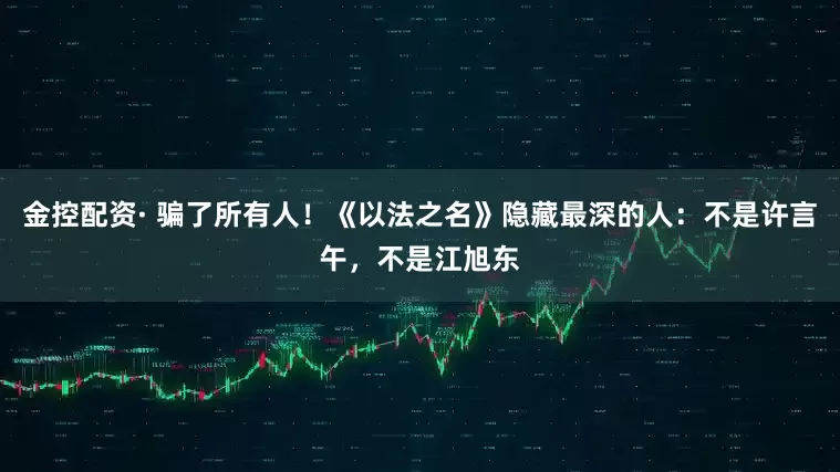 金控配资· 骗了所有人！《以法之名》隐藏最深的人：不是许言午，不是江旭东