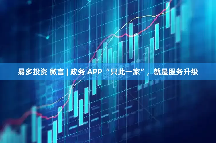 易多投资 微言 | 政务 APP “只此一家”，就是服务升级