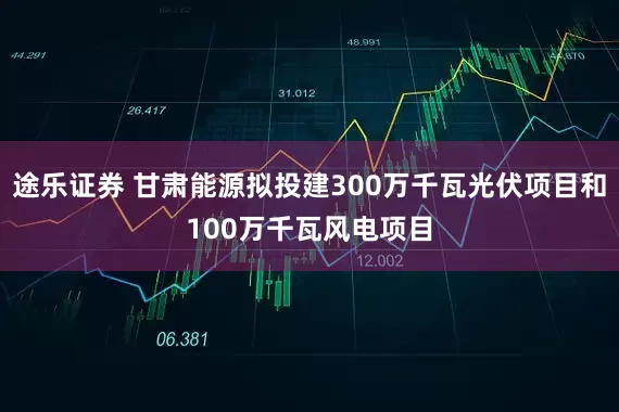 途乐证券 甘肃能源拟投建300万千瓦光伏项目和100万千瓦风电项目